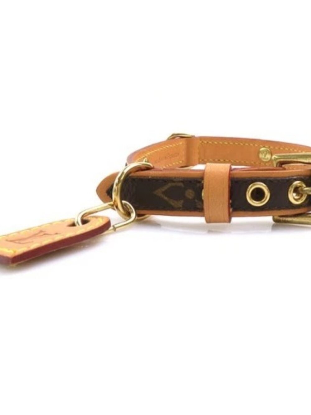 Auth LOUIS VUITTON Monogram Collier Baxter PM Dog Collar Brown M58072 - e61850r